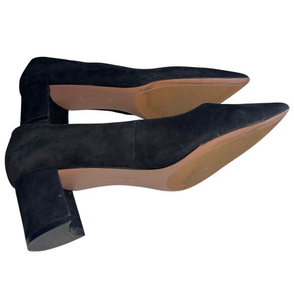 Nine West Ike Black Suede Block Heel Pumps Size 9 - Picture 7 of 10